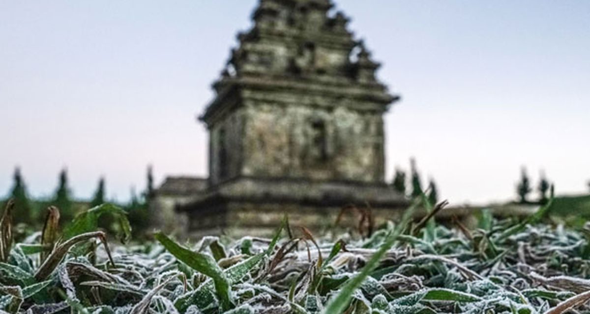 Kompleks Candi Arjuna Dieng Putih Total Akibat Embun Upas
