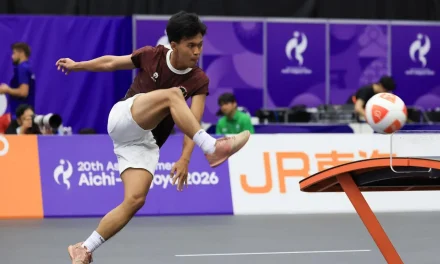 Aksi Yoga Ardika Rebut Podium Perunggu Teqball Tunggal Putra