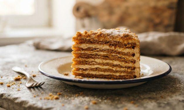 Kelezatan Autentik Medovik Berisi Krim Sour Cream Segar